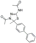 N-[4-ACETYL-5-(1,1'-BIPHENYL-4-YL)-5-METHYL-4,5-DIHYDRO-1,3,4-THIADIAZOL-2-YL]ACETAMIDE 结构式