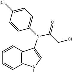 2-CHLORO-N-(4-CHLOROPHENYL)-N-(1H-INDOL-3-YL)ACETAMIDE 结构式