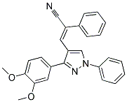 (E)-3-[3-(3,4-Dimethoxyphenyl)-1-phenyl-1H-pyrazol-4-yl]-2-phenyl-2-propenenitrile 结构式