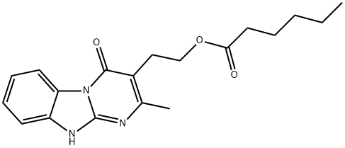 2-(2-METHYL-4-OXO-1,4-DIHYDROPYRIMIDO[1,2-A][1,3]BENZIMIDAZOL-3-YL)ETHYL HEXANOATE 结构式