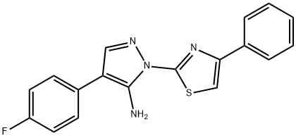 4-(4-FLUOROPHENYL)-1-(4-PHENYL-1,3-THIAZOL-2-YL)-1H-PYRAZOL-5-AMINE 结构式