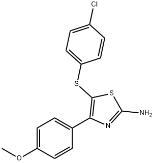 5-[(4-CHLOROPHENYL)SULFANYL]-4-(4-METHOXYPHENYL)-1,3-THIAZOL-2-AMINE 结构式