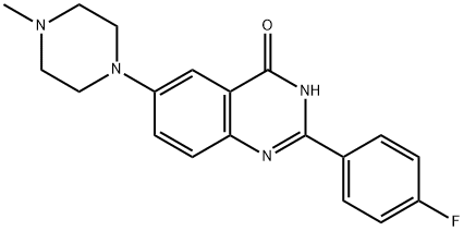 2-(4-FLUOROPHENYL)-6-(4-METHYLPIPERAZINO)-4(3H)-QUINAZOLINONE 结构式