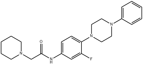 N-[3-FLUORO-4-(4-PHENYLPIPERAZINO)PHENYL]-2-PIPERIDINOACETAMIDE 结构式