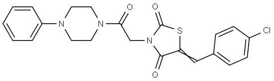 (5E)-5-(4-Chlorobenzylidene)-3-[2-oxo-2-(4-phenylpiperazin-1-yl)ethyl]-1,3-thiazolidine-2,4-dione 结构式
