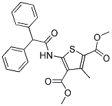 DIMETHYL 5-(2,2-DIPHENYLACETAMIDO)-3-METHYLTHIOPHENE-2,4-DICARBOXYLATE 结构式