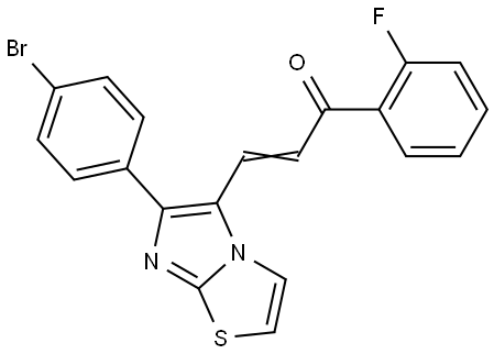 (E)-3-[6-(4-Bromophenyl)imidazo[2,1-b][1,3]thiazol-5-yl]-1-(2-fluorophenyl)-2-propen-1-one 结构式