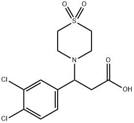 3-(3,4-DICHLOROPHENYL)-3-(1,1-DIOXO-1LAMBDA6,4-THIAZINAN-4-YL)PROPANOIC ACID 结构式