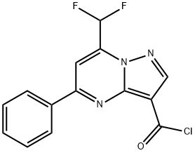 7-Difluoromethyl-5-phenyl-pyrazolo[1,5-a]pyrimidine-3-carbonyl chloride 结构式