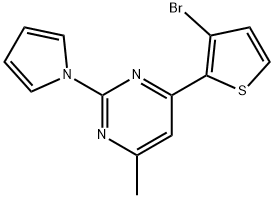 4-(3-Bromo-2-thienyl)-6-methyl-2-(1H-pyrrol-1-yl)pyrimidine 结构式