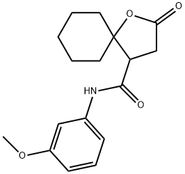 N-(3-METHOXYPHENYL)-2-OXO-1-OXASPIRO[4.5]DECANE-4-CARBOXAMIDE 结构式