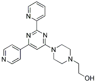 2-[4-(2-PYRIDIN-2-YL-6-PYRIDIN-4-YLPYRIMIDIN-4-YL)PIPERAZIN-1-YL]ETHANOL 结构式