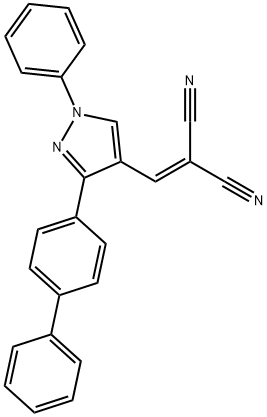 2-[(3-[1,1'-BIPHENYL]-4-YL-1-PHENYL-1H-PYRAZOL-4-YL)METHYLENE]MALONONITRILE 结构式