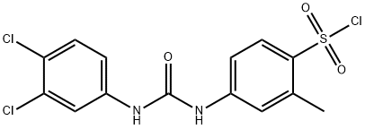 4-[3-(3,4-DICHLORO-PHENYL)-UREIDO]-2-METHYL-BENZENESULFONYL CHLORIDE 结构式