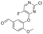 3-[(2-CHLORO-5-FLUORO-4-PYRIMIDINYL)OXY]-4-METHOXYBENZALDEHYDE 结构式