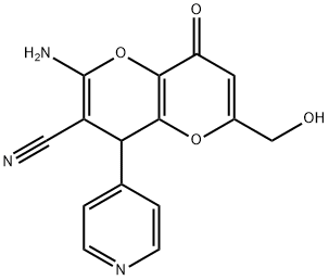 2-AMINO-6-(HYDROXYMETHYL)-8-OXO-4-(4-PYRIDINYL)-4,8-DIHYDROPYRANO[3,2-B]PYRAN-3-CARBONITRILE 结构式