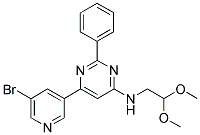 6-(5-BROMOPYRIDIN-3-YL)-N-(2,2-DIMETHOXYETHYL)-2-PHENYLPYRIMIDIN-4-AMINE 结构式