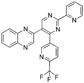 2-[2-(PYRIDIN-2-YL)-4-(6-(TRIFLUOROMETHYL)PYRIDIN-3-YL)PYRIMIDIN-5-YL]QUINOXALINE 结构式