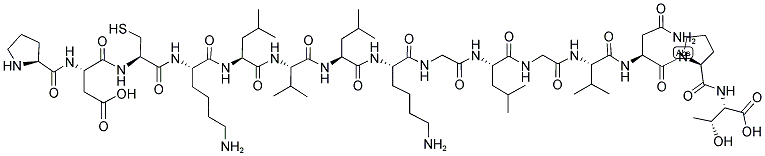 H-PRO-ASP-CYS-LYS-LEU-VAL-LEU-LYS-GLY-LEU-GLY-VAL-ASN-PRO-THR-OH 结构式