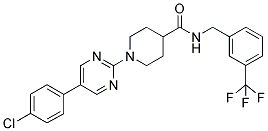 1-[5-(4-CHLOROPHENYL)PYRIMIDIN-2-YL]-N-(3-(TRIFLUOROMETHYL)BENZYL)PIPERIDINE-4-CARBOXAMIDE 结构式