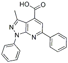 3-METHYL-1,6-DIPHENYL-1H-PYRAZOLO[3,4-B]PYRIDINE-4-CARBOXYLIC ACID 结构式