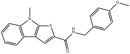 N-(4-METHOXYBENZYL)-8-METHYL-8H-THIENO[2,3-B]INDOLE-2-CARBOXAMIDE 结构式