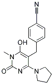 4-[(6-HYDROXY-1-METHYL-2-OXO-4-PYRROLIDIN-1-YL-1,2-DIHYDROPYRIMIDIN-5-YL)METHYL]BENZONITRILE 结构式