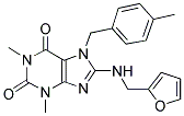 8-[(2-FURYLMETHYL)AMINO]-1,3-DIMETHYL-7-(4-METHYLBENZYL)-3,7-DIHYDRO-1H-PURINE-2,6-DIONE 结构式