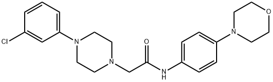 2-[4-(3-CHLOROPHENYL)PIPERAZINO]-N-(4-MORPHOLINOPHENYL)ACETAMIDE 结构式