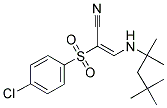 2-((4-CHLOROPHENYL)SULFONYL)-3-((1,1,3,3-TETRAMETHYLBUTYL)AMINO)PROP-2-ENENITRILE 结构式