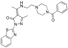 (E)-1-(Benzo[d]thiazol-2-yl)-4-(1-(2-(4-benzoylpiperazin-1-yl)ethylamino)ethylidene)-3-methyl-1H-pyrazol-5(4H)-one 结构式