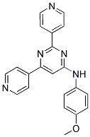 N-(4-METHOXYPHENYL)-2,6-DIPYRIDIN-4-YLPYRIMIDIN-4-AMINE 结构式