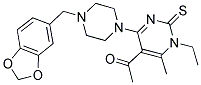 1-(4-(4-(BENZO[D][1,3]DIOXOL-5-YLMETHYL)PIPERAZIN-1-YL)-1-ETHYL-6-METHYL-2-THIOXO-1,2-DIHYDROPYRIMIDIN-5-YL)ETHANONE 结构式