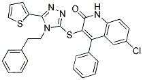 6-CHLORO-3-(4-PHENETHYL-5-(THIOPHEN-2-YL)-4H-1,2,4-TRIAZOL-3-YLTHIO)-4-PHENYLQUINOLIN-2(1H)-ONE 结构式