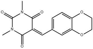 5-(2,3-DIHYDRO-1,4-BENZODIOXIN-6-YLMETHYLENE)-1,3-DIMETHYL-2,4,6(1H,3H,5H)-PYRIMIDINETRIONE 结构式