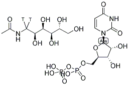 URIDINE DIPHOSPHATE N-ACETYL GLUCOSAMINE, [1-3H] 结构式