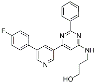 3-(6-[5-(4-FLUORO-PHENYL)-PYRIDIN-3-YL]-2-PHENYL-PYRIMIDIN-4-YLAMINO)-PROPAN-1-OL 结构式