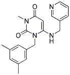 1-(3,5-DIMETHYLBENZYL)-3-METHYL-6-[(PYRIDIN-3-YLMETHYL)AMINO]PYRIMIDINE-2,4(1H,3H)-DIONE 结构式