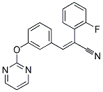 (E)-2-(2-FLUOROPHENYL)-3-[3-(2-PYRIMIDINYLOXY)PHENYL]-2-PROPENENITRILE 结构式