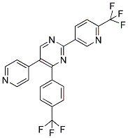 5-(PYRIDIN-4-YL)-4-(4-(TRIFLUOROMETHYL)PHENYL)-2-(6-(TRIFLUOROMETHYL)PYRIDIN-3-YL)PYRIMIDINE 结构式