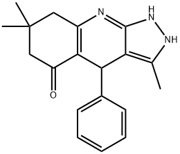 3,7,7-TRIMETHYL-4-PHENYL-2,4,6,7,8,9-HEXAHYDRO-5H-PYRAZOLO[3,4-B]QUINOLIN-5-ONE 结构式