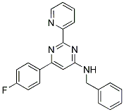 N-BENZYL-6-(4-FLUOROPHENYL)-2-PYRIDIN-2-YLPYRIMIDIN-4-AMINE 结构式