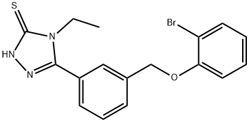 5-[3-(2-BROMO-PHENOXYMETHYL)-PHENYL]-4-ETHYL-4H-[1,2,4]TRIAZOLE-3-THIOL 结构式