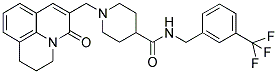 1-[(2,3-DIHYDRO-5-OXO-(1H,5H)-BENZO[IJ]QUINOLIZIN-6-YL)METHYL]-N-(3-(TRIFLUOROMETHYL)BENZYL)PIPERIDINE-4-CARBOXAMIDE 结构式