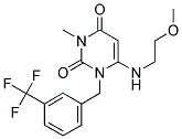 6-[(2-METHOXYETHYL)AMINO]-3-METHYL-1-[3-(TRIFLUOROMETHYL)BENZYL]PYRIMIDINE-2,4(1H,3H)-DIONE 结构式