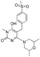 4-(2,6-DIMETHYL-MORPHOLIN-4-YL)-6-HYDROXY-5-(4-METHANESULFONYL-BENZYL)-1-METHYL-1H-PYRIMIDIN-2-ONE 结构式