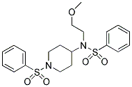 N-(2-METHOXYETHYL)-N-[1-(PHENYLSULPHONYL)PIPERIDIN-4-YL]BENZENESULPHONAMIDE 结构式