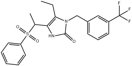 5-Ethyl-4-[1-(phenylsulfonyl)ethyl]-1-[3-(trifluoromethyl)benzyl]-1,3-dihydro-2H-imidazol-2-one 结构式
