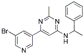 6-(5-BROMOPYRIDIN-3-YL)-2-METHYL-N-(1-PHENYLETHYL)PYRIMIDIN-4-AMINE 结构式