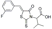 2-[5-(3-FLUORO-BENZYLIDENE)-4-OXO-2-THIOXO-THIAZOLIDIN-3-YL]-3-METHYL-BUTYRIC ACID 结构式